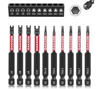 DAKCOS Set di punte per cacciavite speciale, 70 mm, triangolari e cacciaviti a U, 1/4", set di punte triangolari per avvitatore a percussione in S2