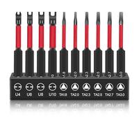 DAKCOS Set di punte per cacciavite speciale, 70 mm, triangolari e cacciaviti a U, 1/4", set di punte triangolari per avvitatore a percussione in S2