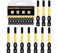 DAKCOS T25 Bit lungo, Torx Bit T25, assortimento di punte S2, punta di avvitamento 1/4 asta esagonale (lunghezza 50 mm, 10 pezzi)