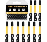 DAKCOS T30 Bit lungo, Torx Bit T30, assortimento di punte S2, punta di avvitamento 1/4 asta esagonale (lunghezza 50 mm, 10 pezzi)