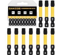 DAKCOS T40 Bit lungo, Torx Bit T40, assortimento di punte S2, punta di avvitamento 1/4 asta esagonale (lunghezza 50 mm, 10 pezzi)