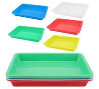 DAKFOOK 10 vassoi in plastica per attività, 28 x 21 x 3 cm, multicolore, per giochi artistici, artigianato, scuola, casa, progetti fai da te, pittura, perline, organizzazione di forniture