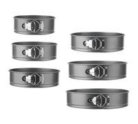 DAKFOOK Set di 6 teglie per torte, 18 cm/20 cm/22 cm/24 cm/26 cm/28 cm, con fondo rimovibile, teglie rotonde antiaderenti per cheesecake, torte a strati, quiche