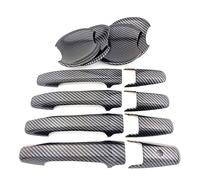 Dakitita Copertura per maniglia della porta esterna e ciotola della porta, antigraffio, decorativa, compatibile con Honda Civic 2006 2007 2008 2009 2010 2011 (colore nero in fibra di carbonio)
