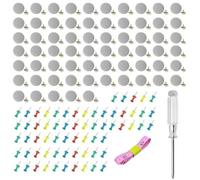 DAKLOP 65 Pezzi Kit per la Riparazione di Cieli Auto, Rivetti e Spilli Colorati per Riparazione Tetto Auto, Completo di 1 Cacciavite e 1 Metro di Nastro, Adatto a Tutte le Auto (Grigio)