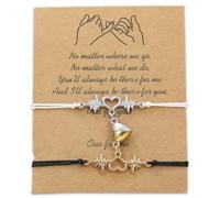 DAKLOP Braccialetti coppia magnetici cuore 2 pezzi, bracciali per coppia bracciali coppia magnetici, romantico, amicizia, regolabile