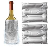 DAKLUNAR 2 Pezzi Argento Refrigeratore per Bottiglie da Viaggio, Raffreddatore per Vino Flessibile Manicotto Refrigerante per Vino Con Sgancio Rapido, per Raffreddare Birra Spumante Vino