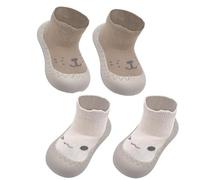 DAKLUNAR 2 Pezzi Scarpe Calzino Antiscivolo per Bambini - Primi Passi con Suola Morbida, Pantofole Traspiranti