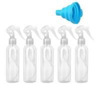 DAKLUNAR 5 flaconi spray con imbuto pieghevole da 200 ml, in plastica, flacone spray per piante, flacone spray ricaricabile per capelli, pulizia, piante, cosmetici