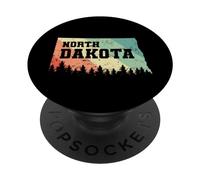 Dakota del nord, mappa, con, orizzonte, Stati Un PopSockets PopGrip Adesivo
