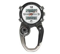 Dakota Orologio da tasca di qualità, con clip digitale, cronometro, cronometro, timer e doppio fuso orario, ottima durata, regalo per uomo, per pesca, caccia e molto altro ancora, orologio tattico