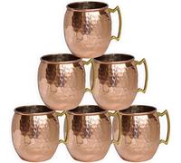 DakshCraft ® Rame Moscow Mule Tazza martellato Stile Olandese Laccato Fine Set di 6 Tazze