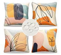 DakTou Federe Cuscini 45x45 Boho Astratte Geometriche Foglia Copricuscini Divano Primavera Estate Esterno Impermeabile Fodera Cuscino per Salotto Letto Soggiorno Casa Auto Giardino Set di 4