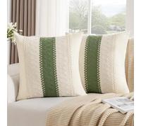 DakTou Federe Cuscini Divano 50x50 Bohémien Copricuscini per Divano in Cotone Decorativo Copricuscini Cuscino Caso Decorazione per la Casa Federe per Divano Soggiorno Letto 2 Pezzi Verde