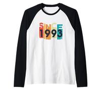 dal 1993 Anno Eventi Memorabili Vintage Maglia con Maniche Raglan