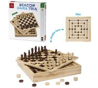 Dal Negro 53908 - Scacchi Dama Tria, Legno Naturale, 2 o piu'giocatori