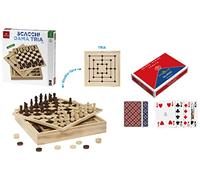 Dal Negro 53908 Scacchi Dama Tria, Legno Naturale & -21043 Ramino Italia, 21043