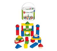 dal negro- Blocks Funny [Bianco] 53961-Secchiello Legno 35 pz, Colore Nero, 53961