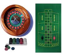 Dal Negro Home Roulette Set - Mahogany 36cm Roulette Wheel Game Set With 200 Casino Chips, Roulette Mat - Home Casino Set - Casino Games and Equipment
