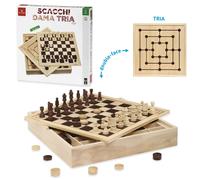Dal Negro Top Scacchi Dama Tria, Colore Legno Naturale, 36 cm, 53909