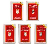 Dal Siciliane Extra 014009 - Carte da gioco regionali italiane, custodia rossa, 40 pezzi, confezione da 5 pezzi