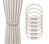 Dalababa 6 Pezzi Fermatende Magnetici, Fibbia per Ferma Tende Magnetica da 41,5 cm, Cravatta Corda per Tende Accessori per Decorazione Domestica - Beige