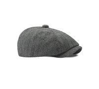 Dalababa Coppola Uomo Herringbone, Regolabile Cappello Peaky Coppola Berretto Piatto Baschi, Irlandese Gatsby Newsboy Cap, Grigio