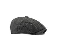 Dalababa Coppola Uomo Herringbone, Regolabile Cappello Peaky Coppola Berretto Piatto Baschi, Irlandese Gatsby Newsboy Cap, Nero