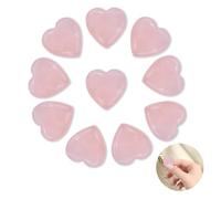 DALAETUS 10 Pezzi Quarzo Rosa Pietra Naturale Set, 2 cm Cristalli Curativi Rosa, Pietre Preziose a Forma di Cuore Amore, Decorazione di Energia Spirituale per Donne Reiki Divinazione Meditazione