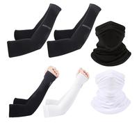 DALAETUS 14 Pezzi Set di Manicotti di Protezione Solare, Manicotto Protezione UV per Braccia, Maniche Estivi per Braccia con Sciarpa di Protezione Solare per Ciclismo Guida Golf Escursionismo Corsa