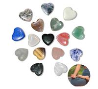 DALAETUS 16 Pezzi 25mm Cristallo di Guarigione a Forma di Cuore, Pietre a Cuore Naturale, Cristalli Naturali per Alleviare Lo Stress, Meditazione, Bilanciamento Yoga, Regali di Guarigione