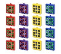DALAETUS 16 Pezzi Mini Portachiavi Tic Tac Toe Kit, Plastica Portachiavi, Portachiavi Regalo per Ragazzi Ragazze Giochi Scuola (Rossi Blu Gialli Viola)