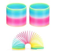 DALAETUS 2 Pezzi Giocattolo a Molla Arcobaleno per Bambini Set, 6.5 x 6cm Spirale Arcobaleno Spring per Bambini e Adulti, Arcobaleno Spring Grande per i Favori del Partito o Regali