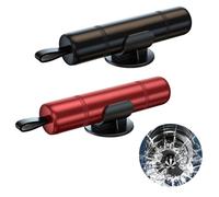 DALAETUS 2 Pezzi Strumento di Emergenza Taglia Cinture di Sicurezza e Rompivetro con 2 Supporti - Rompi Vetro Auto Emergenza, 2-in-1 Martello di Emergenza per Auto e Taglia Cinture, Rosso e Nero