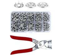 DALAETUS 200 Bottoni Automatici Kits con 1 Attrezzo Pinza, Bottoni a Pressione, Bottoni Automatici a Pressione per Scarpe Abbigliamento Bambini Cappello Tappeto