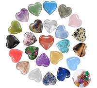 DALAETUS 24 Pezzi Naturale Pietre a Cuore, Preziosa Pietra Cristallo Cuore, Decorativa Pietre Cuore per La Decorazione Domestica, La Creazione di Gioielli Artigianali