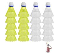 DALAETUS 24 Pezzi Volani da Badminton Set, Resistenti Palline da Badminton in Nylon, Stabilità e Durata Volano per Giocare a Badminton, Esterno e Interno, Durante Il Tempo Libero (Gialli e Bianchi)