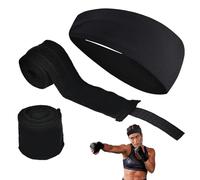 DALAETUS 3 Pezzi Nero Bendaggi Set, 5m Elastici Bendaggi da Boxe con Fascia Sportiva da Fascia Anti Sudore, Imbottiti Polsiere per Uomo, Donna e Bambini, Protezione Sottoguanti Interni Bende per MMA