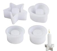 DALAETUS 4 Pezzi Stampo in Silicone Set, Stampi per Candele in 4 Stili, Stampi Portacandele, Portacandele Stampo per Decorazioni per la Casa, Compleanni, Matrimoni e Feste
