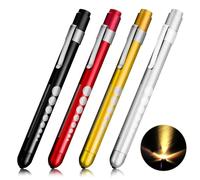 DALAETUS 4 Pezzi Torcia Penna LED Set, Riutilizzabili LED Penlight con Clip da Tasca, Lampada Diagnostica Professionale, Pupilla Check Pen per Cura di Casa Quotidiana, per Studente