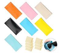 DALAETUS 7 Pezzi Custodia Occhiali Morbida per Donne Set, Colori Misti, Chiusura a Pressione, Portatile, Impermeabile - Include 7 Panni di Pulizia Gialli - Pelle Portaocchiali Morbido