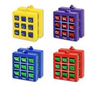 DALAETUS 8 Pezzi Mini Portachiavi Tic Tac Toe Kit, Plastica Portachiavi, Portachiavi Tic Tac Toe Regalo per Ragazzi Ragazze Giochi Scuola (Rossi Blu Gialli Viola)