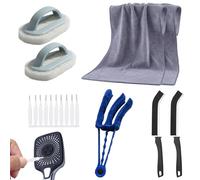DALAETUS 8 Pezzi Spazzola per la Pulizia delle Fessure Set, Pulitori per Persiane, Panni in Microfibra, Spazzola per Soffioni Doccia, Spazzola di Spugna per Cucina, Bagno, Porte, Finestre