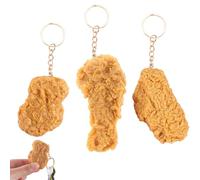 DALAETUS Set 3 Pezzi Portachiavi Pollo Fritto, Simulazione Pepite e Coscia di Pollo, Ciondolo Ali per Cuoco, Valigia, Chiavi