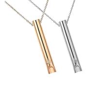 DALAETUS Set di 2 Collane Consapevoli Antistress, Respirazione in Acciaio Inossidabile Con Due Colori per Meditazione, Stress - Donne e Uomini, Argento