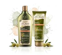 DALAN Kit per la cura dei capelli, riparazione con olio d'oliva e proteine di grano, shampoo e balsamo senza parabeni, vegano, pH neutro, dermatologicamente testato, 400 ml e 200 ml