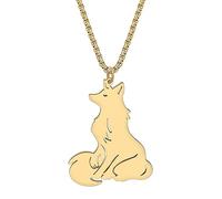 DALANE Acciaio Inossidabile Carino Volpe Artica Collana Moda Ciondolo 18K Placcato Oro Animali Gioielli per le Donne Ragazze Charms Regali (Placcato Oro A)