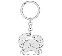 DALANE Acciaio Inossidabile Delfino Squalo Granchio Portachiavi Tartaruga Cavalluccio Marino Vita Marina Regali per Donne Ragazze (Granchio Placcato Argento)
