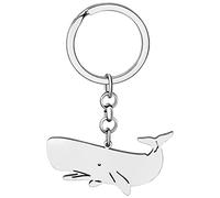 DALANE Acciaio Inossidabile Divertente Balena Portachiavi Pesce Portachiavi Oceano Vita Gioielli Regali per Donne Ragazze (Placcata Argento C)