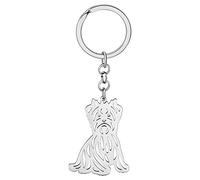 DALANE Acciaio Inox Carino Cane Portachiavi Cucciolo Pug Chihuahua cane Portachiavi Animali Domestici Gioielli Regali per Donne Ragazze (Yorkshire Placcato Argento)